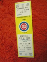 MLB 1994 Chicago Cubs Ticket Stub Vs Montreal Expos 9/6/94 - £2.78 GBP