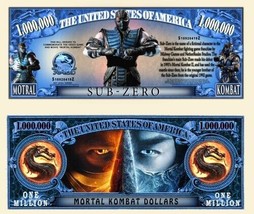 ✅ Pack of 50 Mortal Kombat Sub-Zero 1 Million Dollar Bills Collectible Novelty ✅ - £13.90 GBP