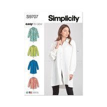 Simplicity Sewing Pattern 9707 R11693 Shirt Blouse Oversized Misses Size... - $5.51
