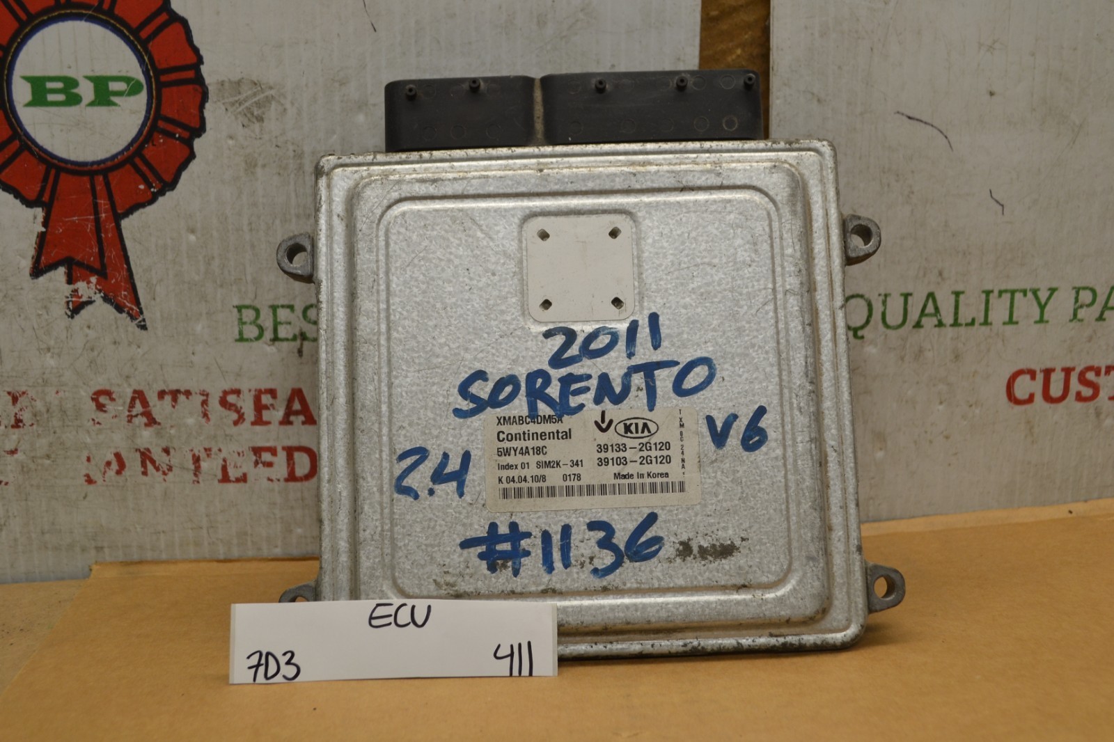 391332G120 Kia Sorento 2011-2013 Engine Control Unit 391032G120 ECU 411-7D3 - $50.95