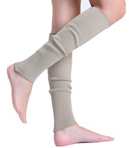 AWS/American Made Knitted Leg Warmers for Women Retro Style 1 Pair (Beige) - £6.64 GBP
