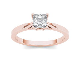 Authenticity Guarantee 
14K Rose Gold 3/4ct TDW Princess Diamond Solitaire En... - £1,516.20 GBP