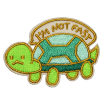 I&#39;m Not Fast Green Turtle Cartoon Clothing Iron On Patch Decal Embroidery - $6.92