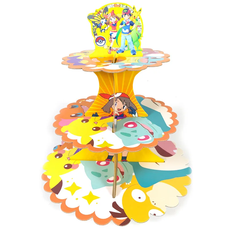 1pcs Pokemon cartoon Pikachu cake rack anime figure party decorations Kawai - £17.02 GBP