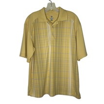 Pro Tour CoolPlay Yellow Plaid Polo Shirt Men&#39;s Size M Moisture-Wicking ... - $18.00