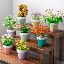 Bouquet Plant Potted Rose Handmade DIY Assembling Puzzle Building Blocks Toy Chi - £19.46 GBP