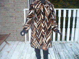 Designer Swing Sable hue multicolor Mink Fur coat jacket + Free hat S-L 2-12 - £1,252.68 GBP