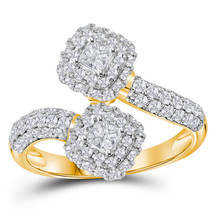 14k Yellow Gold Princess Diamond 2-stone Bridal Wedding Engagement Ring 2.00 - £2,396.82 GBP