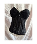 Fredericks of Hollywood Black Bustier Corset Top Black Lace Zip Front 42D - $44.55