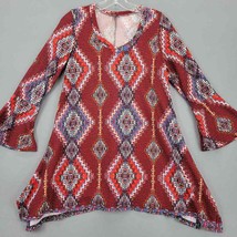 WinWin Women Shirt Size S Red Stretch Funky Boho Flare 3/4 Bell Sleeve Scoop Top - £9.90 GBP