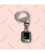 vintage Silpada Black Onyx Pendant, Sterling Silver, Rectangle Shape, - $89.56 CAD