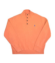 Polo Ralph Lauren Henley Sweatshirt Mens XL Mock Neck Pullover Orange - £26.25 GBP