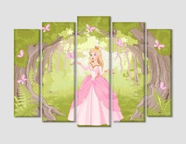 Fairy Tale Princess Canvas Art Baby Girl Room Decor Cartoon Princess Print Nurse - £39.28 GBP