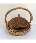 Wicker style mixed size basket lot decorative home decor storage display - $27.70 CAD