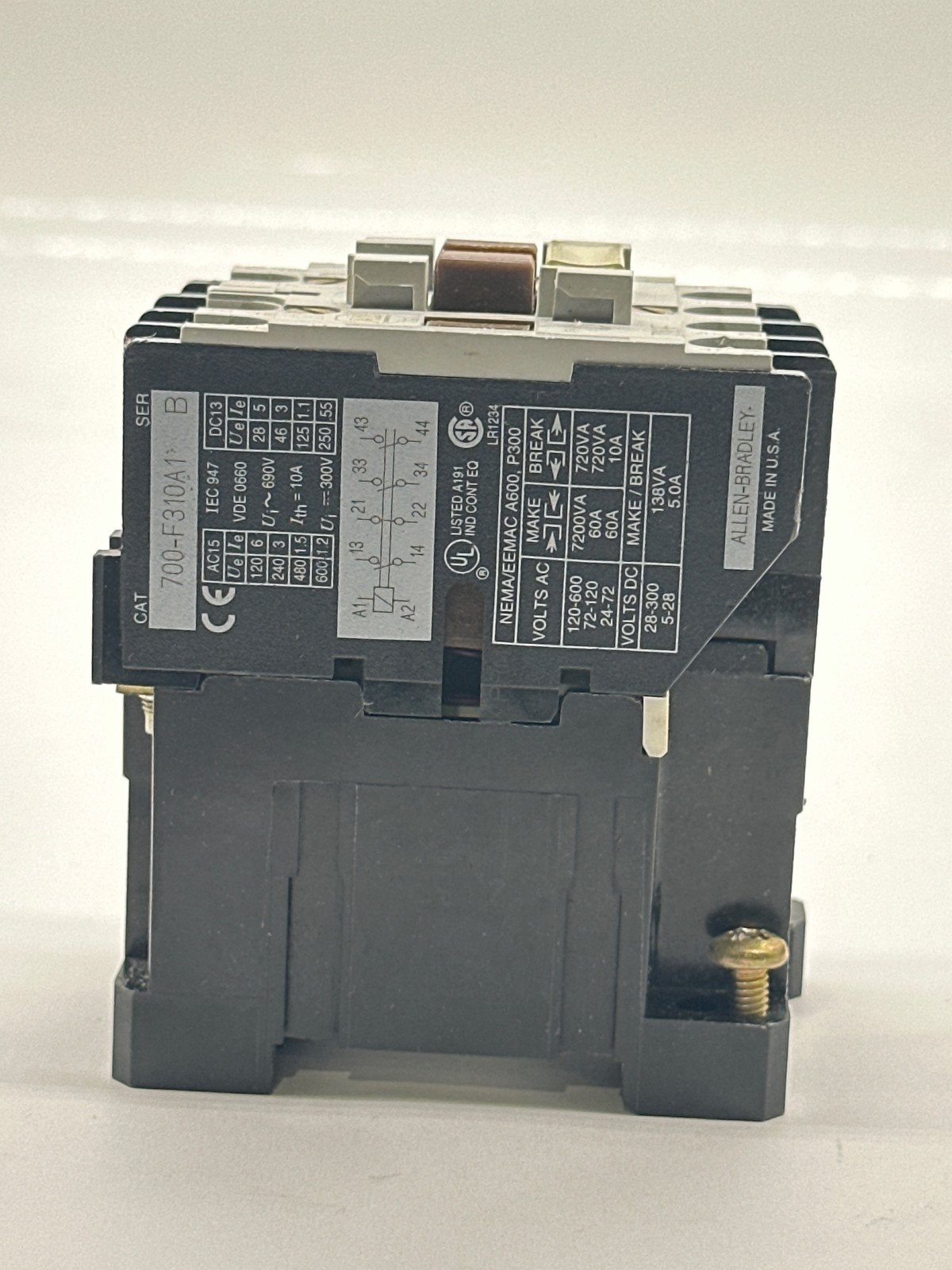 Allen-Bradley 700-F310A1 SER.B Control Relay 600VAC 10Amp  - $7.90