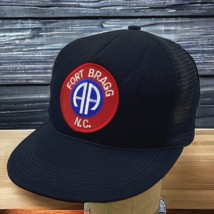 Vtg Fort Bragg N.C. Cap Patch Trucker Hat Snapback Baseball Mesh Back Ca... - £19.94 GBP