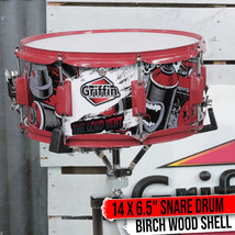 GRIFFIN Snare Drum Birch Wood Shell 14x6.5 Percussion Music Acoustic Kit Set Key - £73.63 GBP