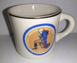 Vintage Boy Scouts Coffee MUG 1960 National Jamboree Valley Forge Gold Rim BSA - £8.68 GBP