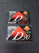 Lot of 2 New Old Stock TDK D90 High Output Cassette Tapes Factory Sealed - $10.39