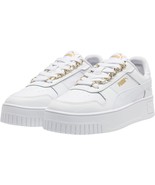 PUMA Women&#39;s Carina Street Shoes Sneaker, White-White-Metallic Gold, 9 - $76.40 CAD