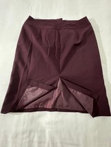 Worthington Works Stretch Women's Red Zip & Slit Pull-On Pencil Skirt Size 10 image 2