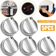 5PCS Stainless Steel Look Control Knob Fit For GE Gas Range Stove WB03X24818 ABS - £31.16 GBP