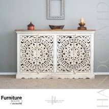 Furniture BoutiQ Handcarved Buffet Sideboard | Solid Wood Buffer Sideboard - £2,359.17 GBP