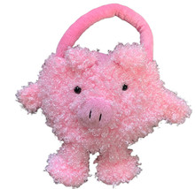 Galerie Pig Bag Purse Pink Pig Plush Stuffed Animal 8'' Small Black Eyes - $14.25