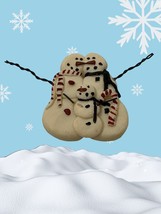 Snowman Family Pin Brooch Christmas Holidays Resin Mom Gift Idea Long Wi... - £7.83 GBP