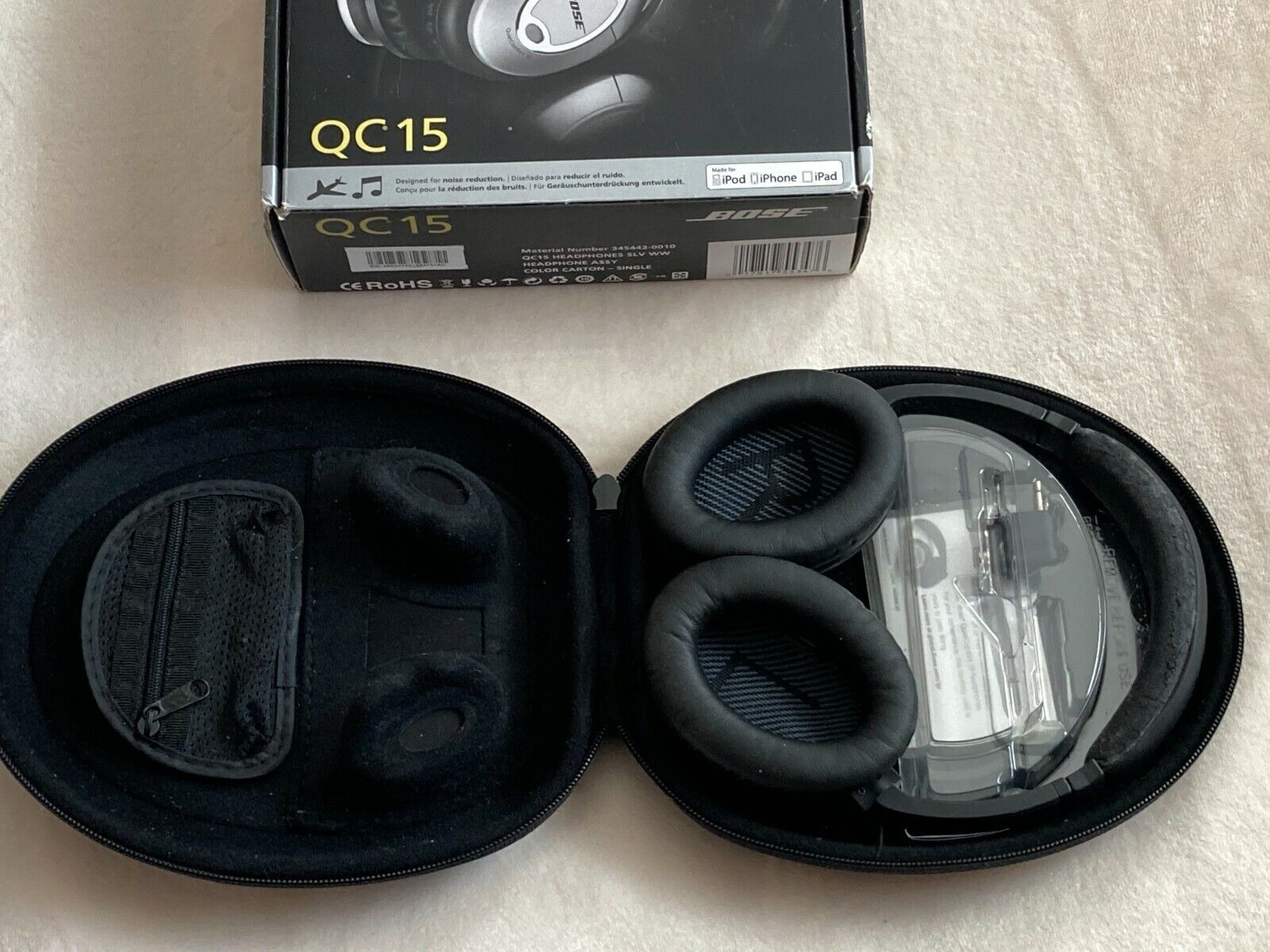 Bose QuietComfort 15 Headband Headphones - Silver/Black - Pre-owned Original Box - $47.45