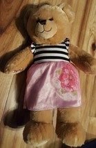 Build A Bear 16&quot; Teddy ~ Tan/Honey Brown Plush Stuffed Animal with dress - £11.54 GBP