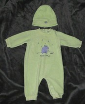 Carters Emu Namae Green Berber Sherpa Fleece Rainy Walk Frog Romper &amp; Ha... - $654.56 MXN