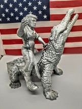 8&quot; President Donald Trump on a Gator USA Figurine MAGA 3D Silver +2Free - £22.37 GBP