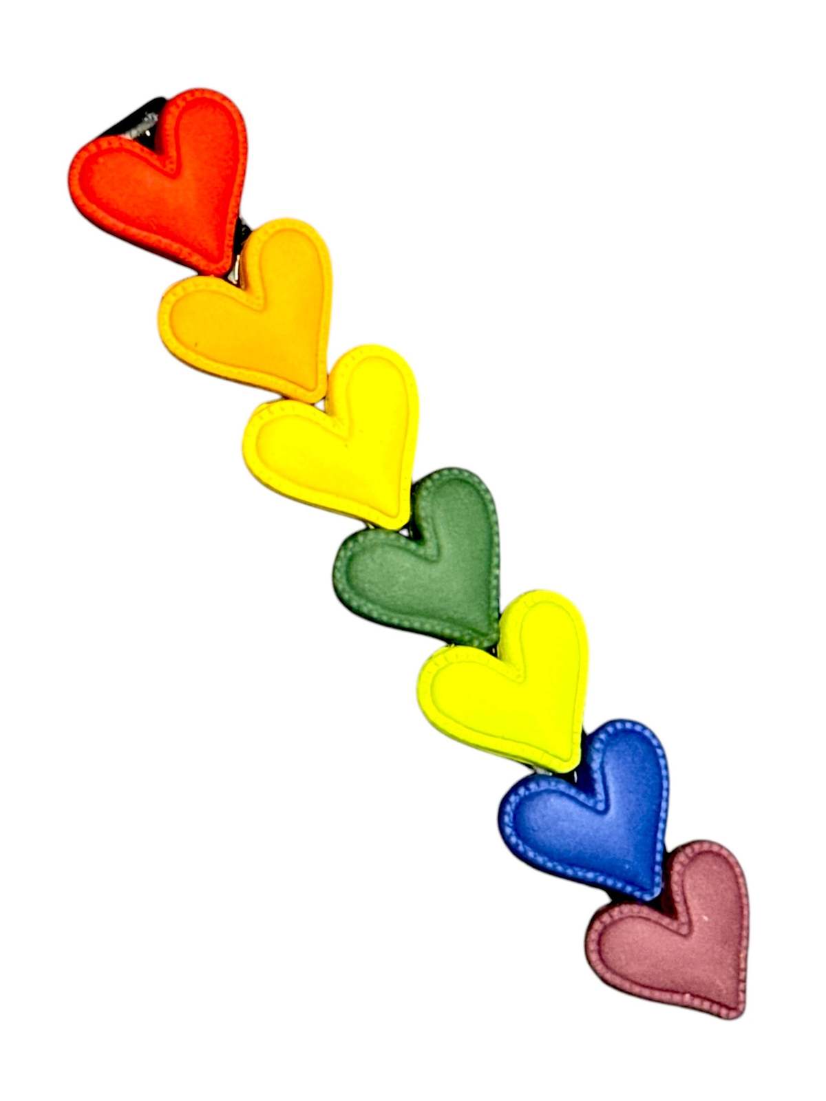 PRIDE HEARTS RAINBOW HAIR BARRETTE - $4.99