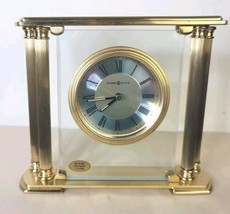 Howard Miller Athens Solid Brass and Beveled Glass Table Clock 613-627 - £43.14 GBP