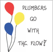 Plumber Magnet - Humorous plumbing quote - Red, Yellow, Blue Balloons - $3.95