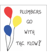 Plumber Magnet - Humorous plumbing quote - Red, Yellow, Blue Balloons - £3.09 GBP