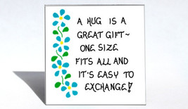 Inspiration Magnet - Positive saying, quote about hug, great gift, Blue flower  - £3.15 GBP