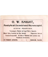 1906 O.W. Knight Chemist Microscopist Advertisement Bangor Maine Assayer... - $376.02 MXN