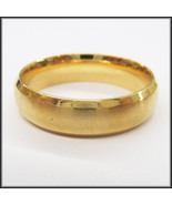 Stainless Steel Stamped Gold Diamond Cut Edge Ring 6mm,  - £2.31 GBP+
