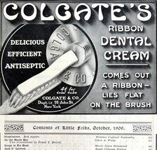 Colgate Ribbon Dental Cream 1909 Advertisement Toothpaste Hygiene DWCC16 - $18.07 CAD