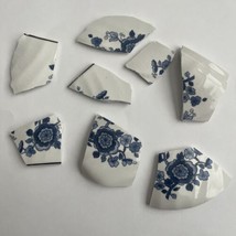 Mosaic Tiles Vintage China Broken Wedgwood Pieces Crafter Jewelry Blue White - £3.94 GBP