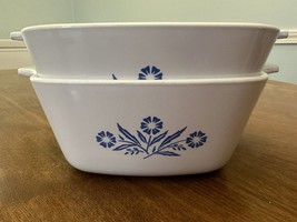 CorningWare Blue Cornflower P-43-B 2 3/4 Cup No Lid Vintage Petite Dish-Set Of 2 - £5.92 GBP