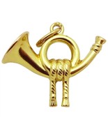 Vintage 8K Yellow Gold 3D French Horn Charm - $85.00