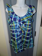 Banana Republic Sleeveless Ruffle Blouse Top Shirt Size M Women&#39;s Euc - £16.22 GBP