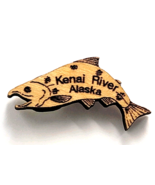 Kenai River Alaska Wooden Salmon Pin Mackey Lake Co Made In Alaska Souve... - $238.69 MXN