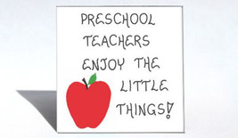 Magnet Quote, Preschool teacher, Pre-K, nursery school educators, red apple desi - $3.95