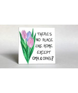 Magnet - Oma Opa Gift Magnet - Grandparents quote, pastel tulips, green ... - $74.18 MXN
