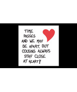 Cousin Theme Magnet Quote about family, close relatives, red heart design - £3.10 GBP