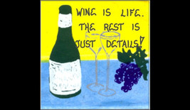 Wine Lover Magnet, Humorous Quote - life. vino, Purple grapes, dark gree... - $3.95